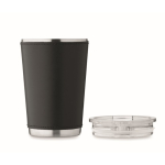 Verre en acier inoxydable avec housse amovible en similicuir 350ml couleur noir cinquième vue