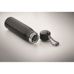 Bouteille anti-fuite en acier inoxydable avec anse en corde 500ml couleur noir troisième vue photographique