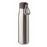 Bouteille anti-fuite en acier inoxydable avec anse en corde 500ml couleur argenté mat
