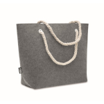 Sac de plage en feutre RPET avec poignées en corde naturelle couleur gris