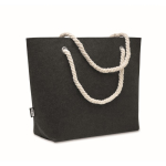 Sac de plage en feutre RPET avec poignées en corde naturelle couleur gris foncé