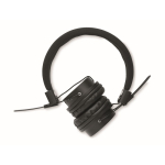 Écouteurs sans fil pliables avec microphone intégré couleur noir neuvième vue