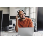 Écouteurs sans fil pliables avec microphone intégré couleur noir deuxième vue d'ambiance