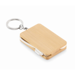 Porte-clés avec câbles de charge et coque en bambou couleur bois deuxième vue