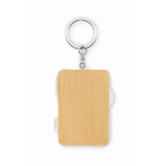 Porte-clés avec câbles de charge et coque en bambou couleur bois troisième vue