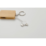 Porte-clés avec câbles de charge et coque en bambou couleur bois septième vue photographique