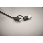 Câble de charge avec câbles rétractables de 80 cm en coque couleur noir quatrième vue photographique