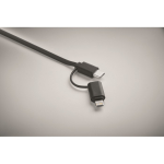 Câble de charge avec câbles rétractables de 80 cm en coque couleur noir sixième vue photographique