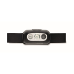 Lampe frontale rechargeable et ajustable avec 3 modes d’éclairage couleur noir deuxième vue