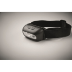 Lampe frontale rechargeable et ajustable avec 3 modes d’éclairage couleur noir troisième vue photographique