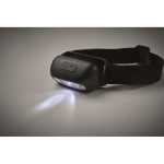 Lampe frontale rechargeable et ajustable avec 3 modes d’éclairage couleur noir quatrième vue photographique