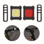 Set de 2 lampes rechargeables avec 3 modes d’éclairage pour vélos couleur noir sixième vue