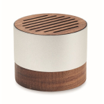 Enceinte sans fil en aluminium recyclé avec détails en noyer couleur bois