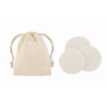 Set de 3 disques réutilisables et lavables pour nettoyage facial couleur beige