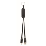 Porte-clés et support pour téléphone avec câbles de charge de 26 cm couleur noir