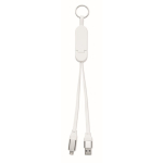 Porte-clés et support pour téléphone avec câbles de charge de 26 cm couleur blanc