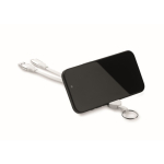 Porte-clés et support pour téléphone avec câbles de charge de 26 cm couleur blanc troisième vue