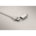Porte-clés et support pour téléphone avec câbles de charge de 26 cm couleur blanc vue photographique