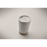 Gobelet à emporter double paroi avec détail en liège à la base 300ml couleur blanc troisième vue photographique