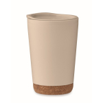 Gobelet à emporter double paroi avec détail en liège à la base 300ml couleur beige