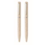 Set de 2 stylos en paille de blé avec encre bleue et graphite couleur beige huitième vue