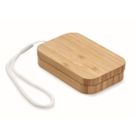 Boîte en bambou avec sangle et fonction de chargeur sans fil 15W couleur bois deuxième vue