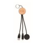 Set 4 en 1 de câbles de charge et charge pour montre en porte-clés couleur noir vue avec zone d'impression