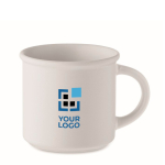 Tasse monochrome mate avec bord supérieur 300ml couleur blanc vue avec zone d'impression