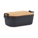 Lunchbox avec couvercle en bambou et 2 clips latéraux 700ml couleur bleu marine