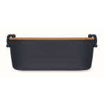 Lunchbox avec couvercle en bambou et 2 clips latéraux 700ml couleur bleu marine cinquième vue
