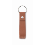 Porte-clés avec lanière en cuir synthétique en couleurs classiques couleur marron quatrième vue