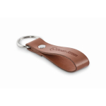 Porte-clés avec lanière en cuir synthétique en couleurs classiques couleur marron vue principale