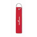 Porte-clés rectangulaire en tissu polyester en plusieurs couleurs couleur rouge deuxième vue principale