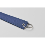Porte-clés rectangulaire en tissu polyester en plusieurs couleurs couleur bleu marine troisième vue photographique