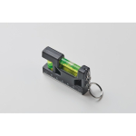 Porte-clés avec double niveau à bulle, règle et base magnétique couleur noir deuxième vue photographique