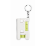 Porte-clés avec double niveau à bulle, règle et base magnétique couleur blanc septième vue