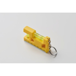 Porte-clés avec double niveau à bulle, règle et base magnétique couleur jaune deuxième vue photographique