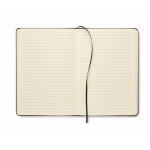 Carnet et stylo avec bande élastique et pages lignées A5 couleur noir troisième vue