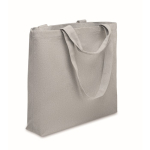 Sac en tissu recyclé avec anses courtes et longues 320 g/m² couleur gris