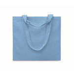 Sac en tissu recyclé avec anses courtes et longues 320 g/m² couleur turquoise deuxième vue