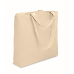Sac en tissu recyclé avec anses courtes et longues 320 g/m² couleur beige