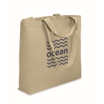 Sac en tissu recyclé avec anses courtes et longues 320 g/m² couleur kaki vue principale