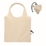 Sac de courses pliable en coton recyclé 140 g/m² couleur beige