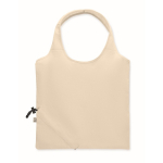 Sac de courses pliable en coton recyclé 140 g/m² couleur beige deuxième vue