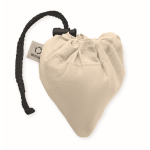 Sac de courses pliable en coton recyclé 140 g/m² couleur beige troisième vue