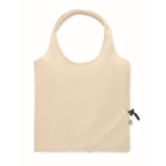Sac de courses pliable en coton recyclé 140 g/m² couleur beige quatrième vue