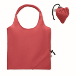 Sac de courses compact et pliable en coton recyclé 140 g/m² couleur rouge
