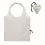 Sac de courses compact et pliable en coton recyclé 140 g/m² couleur blanc