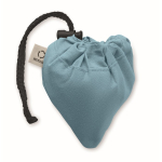 Sac de courses compact et pliable en coton recyclé 140 g/m² couleur bleu riviera troisième vue