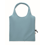 Sac de courses compact et pliable en coton recyclé 140 g/m² couleur bleu riviera quatrième vue
